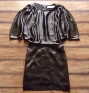 GRAHAM & SPENCER ~ Size Petite ~ Chocolate 100% SILK Open Shoulder Dress 023 - Picture 1 of 7