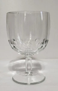 Vintage Clear Glass Thumbprint Goblet Bar Beer Thick Glass Wide Base Stemmed - Picture 1 of 5