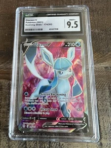 2021 Pokemon Evolving Skies: Glaceon V Full Art 174/203 CGC 9.5 - Picture 1 of 2