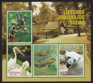 Lithuania Giraffe Pelicans Birds Fish Polar Bear Lithuanian Zoo 2011 MNH - Picture 1 of 1