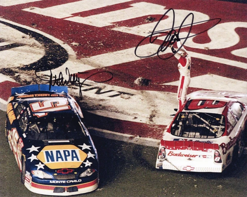 2X Autografiado 2001 Dale Earnhardt Jr. & Michael Waltrip #8 DAYTONA WIN (Dale Sr Foto 1 de 1