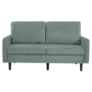 Uixe 56.88 in. Straight Arm Velvet Upholstered Rectangle 2-Seater Wood Legs Sofa - Picture 1 of 9
