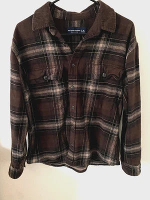 Franela de gran tamaño marrón años 90 Abercrombie & Fitch para hombre talla XS Foto 1 de 4