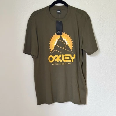 NWT Oakley Men's Graphic Short Sleeve T Shirt Brown Size Medium Regular Fit - Image 1 of 4