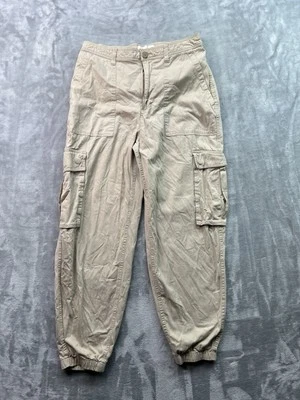 Abercrombie & Fitch Mujer Talla M Tostado Pantalones Carga Ligeros Verano Lindo Playa Foto 1 de 4