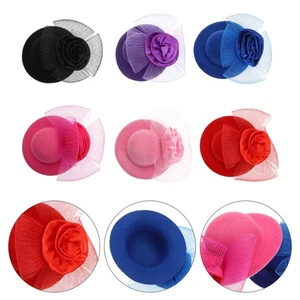 6pcs Tea Party Hat Doll Dress Up Hats Fancy Fascinators for Headdress - Picture 1 of 12