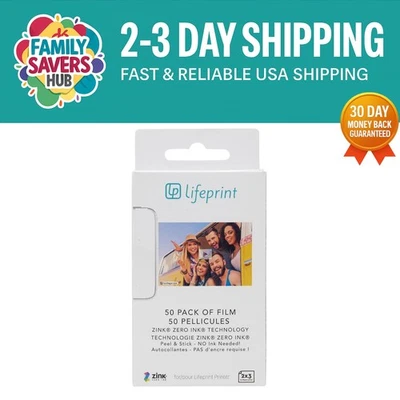 Inkless 2x3 Zink Photo Paper 50 Sheets for Printers & Social Sharing - Image 1 of 4