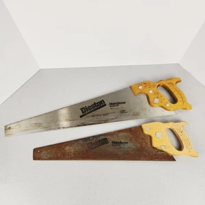 Disston Hand Saws D-23 26" Crosscut C-1 20" Rip 10 Point Woodworking Lot of 2 - Picture 1 of 16