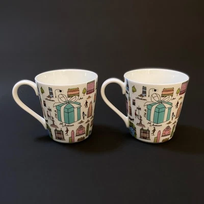 Juego de 2 tazas Tiffany & Co. 5th Avenue Bone China auténticas 210 ml sin caja como nuevas Foto 1 de 4