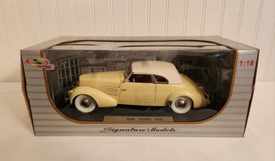 Signature Models 1936 Cord 810 Cupé Amarillo 1/18 Diecast Modelo Coche En Caja Foto 1 de 4