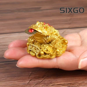 1 Stück Glückskröte Goldene Kröte Ornament Dreibein Kröte Geschenk Dekoration - Bild 1 von 8