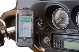 Funda de montaje en manillar universal para todo tipo de clima con riel de teléfono negra para iPhone 5 - Imagen 1 de 12