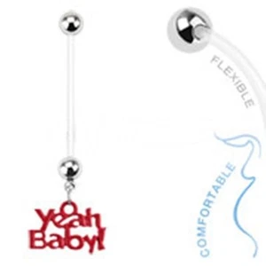 Belly Ring Pregnancy Maternity Yeah Baby Dangle Naval - Picture 1 of 3