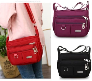 New Women Ladies Multi Pocket Messenger Bag Handbag Cross Body Bags Shoulder Bag - Picture 1 of 24
