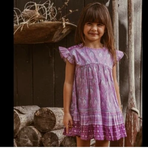 Spell & The Gypsy Collective Girls LITTLE GYPSIES Oracle Dress 3 Blouse Lilac - Picture 1 of 14