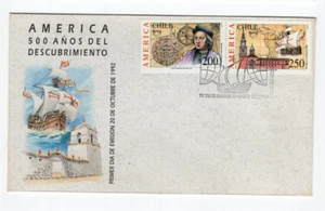 CHILE 1992 500 years America Colon Columbus FDC - Picture 1 of 1