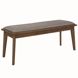 Coaster Alfredo Upholstered Wood Dining Bench Gray and Natural Walnut - Picture 1 of 5