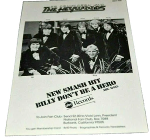BO DONALDSON AND THE HEYWOODS FAN CLUB MÚSICA ANUNCIO ABC RECORDS 1974 BILLY - Imagen 1 de 3