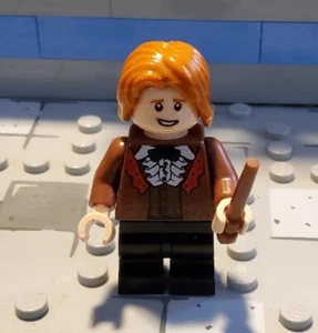 Lego Harry Potter Minifigure Hp185 Ron Weasley 75981 Reddish Brown Suit Ruffle - Picture 1 of 3