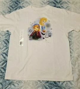 Disney's Frozen II Character Tee Shirts Anna Elsa Olaf Young Girls White Medium - Picture 1 of 3