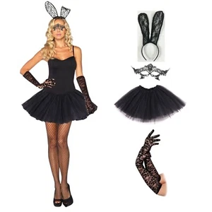 Adult Sexy Bunny Tutu Costume - Lace Rabbit Dress for Halloween & Easter - Picture 1 of 9