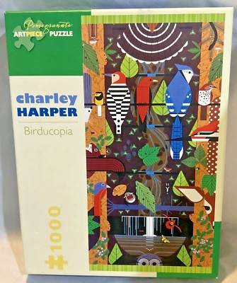 Pomegranate Artpiece 1000 Piece BIRDUCOPIA by Charley Harper Puzzle COMPLETE - Image 1 of 4