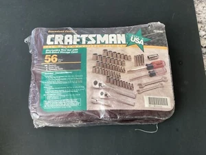 Craftsman NOS 56 Piece 3/8” 1/4” Ratchet Socket Mechanic Tool Set Screwdriver - Picture 1 of 9