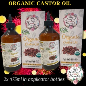 Castor Oil- 100% Pure Certified Organic Castor Oil Cold-Pressed 2x 473ml ON SALE - Picture 1 of 16