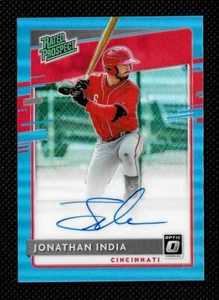 #/35 ⭐ JONATHAN INDIA 2020 Donruss Optic Carolina Blue Prizm ON CARD Auto MINT - Picture 1 of 2