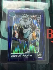 🔥🔥2021 Donruss Optic Nahshon Wright Purple Shock Rookie #285🔥🔥 - Picture 1 of 2