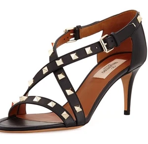 Valentino Rockstud Crisscross 70mm Sandal 38.5 $945 - Picture 1 of 6