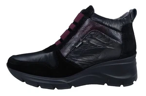Fluchos Olas: Botines Para Mujer Con Cordones Elásticos Y Cremallera Negro F1507 - Imagen 1 de 6