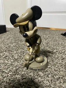 Walt Disney World Parks Mickey Mouse Golf Golfer Bobblehead 8" Vintage - Picture 1 of 6