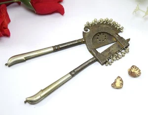 Collectible Antique Royal Iron Betel Palm Cutter Silver Chime Bells. i12-274 - Picture 1 of 10