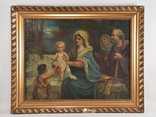 i60b12- Gemälde Heilige Familie mit Johannesknabe, sign., um 1900/20