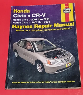 Honda Civic Haynes 42026 Repair Manual 2001-2010 & Honda CR-V 2002-2009 - Image 1 of 4