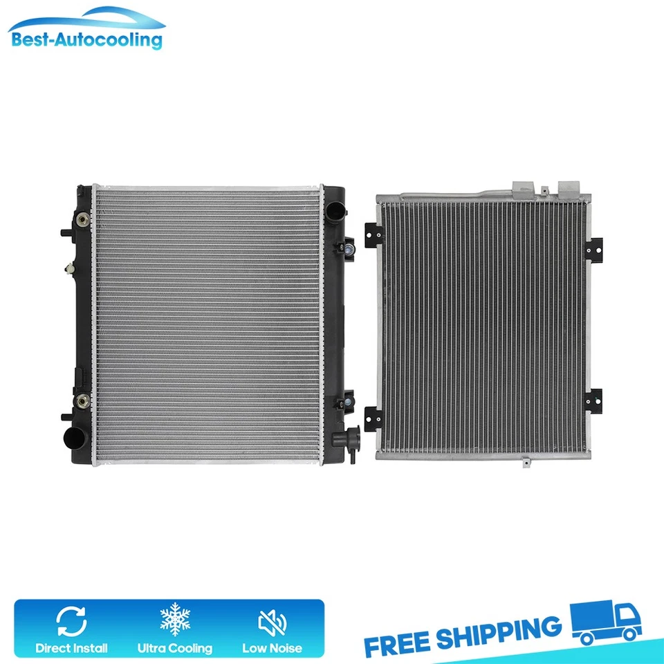 Aluminum Radiator And A/C Condenser For 2005-2011 Dodge Dakota 2011 Ram Dakota Foto 1 de 4