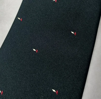 Corbata ajustada de colección Christian Dior para hombre 3" negra con patrón geométrico blanco rojo 56,25" Foto 1 de 4