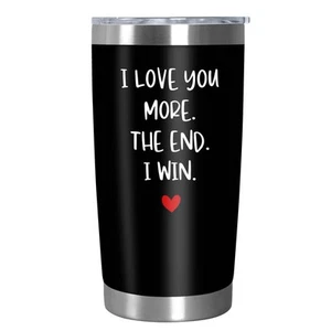 Vatertagsgeschenke für Ehemann - Ich gewinne Schwarz Edelstahl Isoliert Kaffee... - Bild 1 von 7