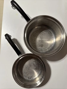 Lot of 2 Vtg Saladmaster  Stainless Steel Sauce Pot T304S No Lid 8” & 6.5” - Picture 1 of 8