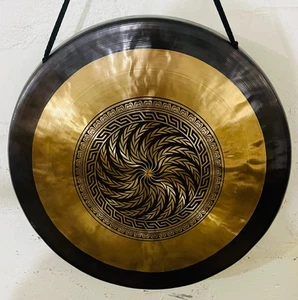 Gong in bronzo tibetano fatto a mano per guarigione del suono, bilanciamento dei chakra - artigianale - Foto 1 di 4