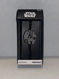 Star Wars Bioworld Corded Bracelet With Millennium Falcon NEW IN BOX 2019 - Picture 1 of 2