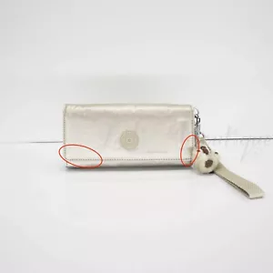 Defekt Neu Kipling AC8151 RUBI Snap Long Wallet Wristlet Gleaming Gold Metallic - Bild 1 von 11