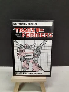 Vintage Transformers G1 Inferno Instruction Manual 1985 Hasbro Original - Picture 1 of 1
