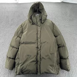 Jenni Kayne Jacket Womens XL Green Full Zip Hooded Duck Down Puffer Jacket $395 - Picture 1 of 14