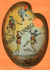 Tarjeta de paleta Tom Thumb Troupe, Major Newell de principios de la década de 1880 - Imagen 1 de 3