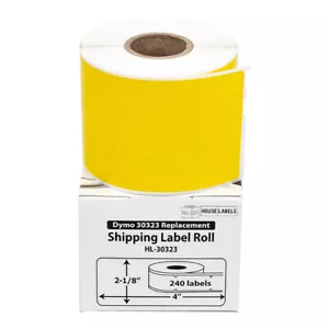 DYMO LW 30323 GELB Direkte Thermische Farbe Etiketten - (50) Rollen - 2-1/8" x 4" - Bild 1 von 9
