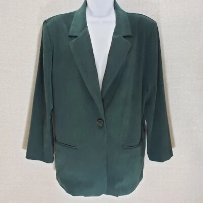 Briggs Blazer Jacket Women’s 12P Soft Green Button Up Shoulder Pads Classic - Image 1 of 4