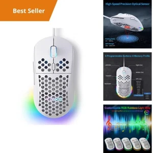 o help yUltralight Gaming Mouse - 75g Ergonomic Honeycomb Design, 12800 DPI, 100 - Picture 1 of 7