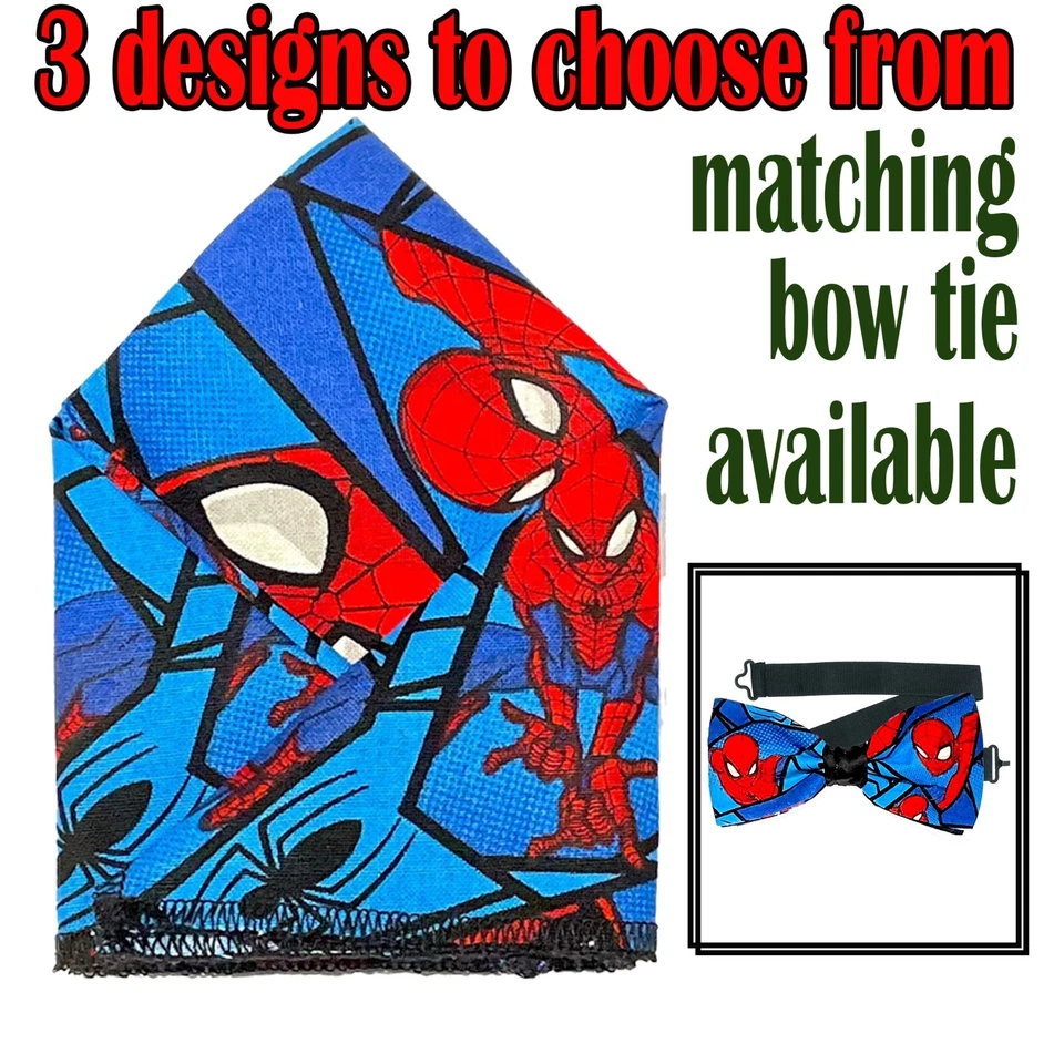 Homem-Aranha Super-herói Bolso Quadrado/Laço Gravata Casamento Formatura Ano Novo Festa de Natal - Imagem 1 de 1